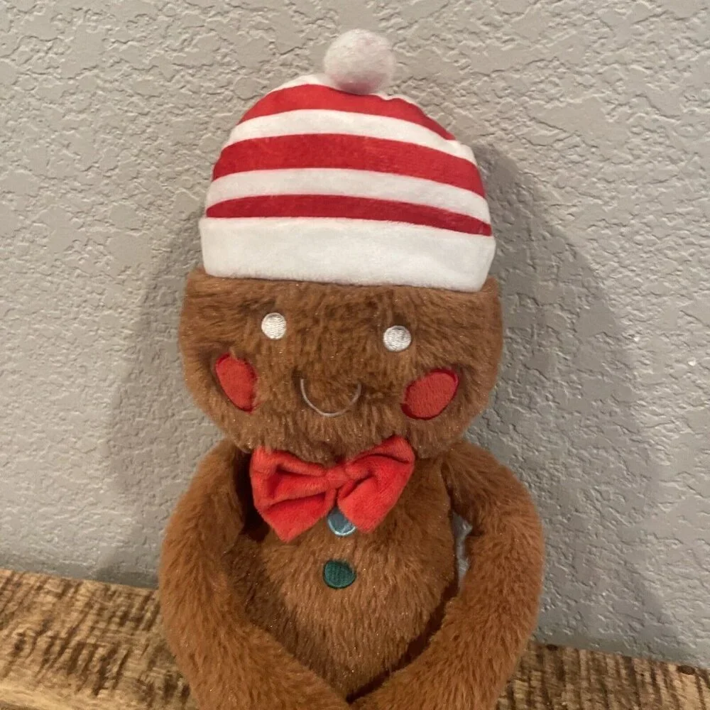Gingerbread Man Plush Hug Hook Loop Hands Hugging Hanging InterAmerican Product